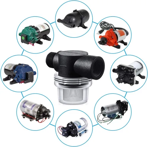 Miniatura 7 de Honoson 2 filtros de filtro de bomba de agua, repuesto para autocaravana, filtro de tubo de 1/2 torsión compatible con bombas WFCO o Shurflo