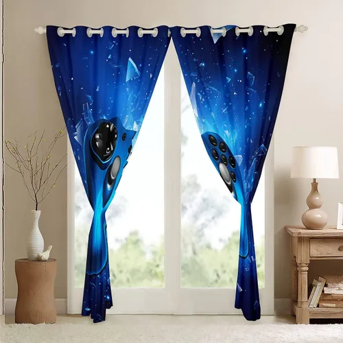 Miniatura 3 de Feelyou - Cortinas térmicas aisladas para dormitorio de niños, diseño de videojuegos, cortinas para ventana con controlador de juego roto, Multi 29