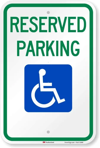 SmartSign Letrero federal de estacionamiento para discapacitados "Reserved Parking" | Aluminio reflectante de grado diamante 3M de 12 x 18 pulgadas