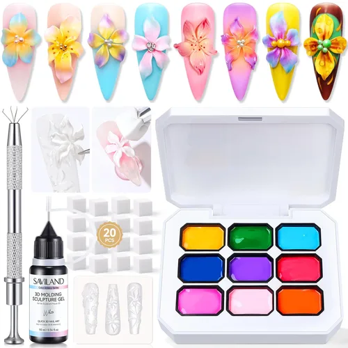 Miniatura 14 de SAVILAND Kolinsky - Juego de pinceles de uñas acrílicas: tamaño 6, 10, 14, herramienta de manicura profesional para aplicación de acrílicos