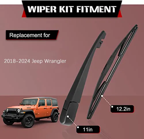 Miniatura 2 de OTUAYAUTO Repuesto de limpiaparabrisas trasero para Jeep Wrangler JL 2018-2024, accesorios de brazo de limpiaparabrisas trasero, kits de cubierta