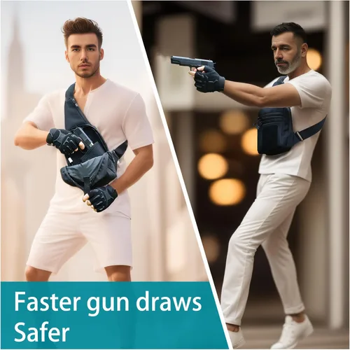 Miniatura 2 de FLWVOG Bolsa cruzada de transporte oculta para hombres, bolsa Ccw Sling Bag EDC Bolsa de transporte de hombro bolsa de pecho Bolsas de pistola
