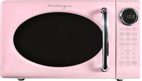Miniatura 32 de Nostalgia Horno microondas retro compacto para encimera, 0.7 pies cúbicos, 700 vatios con pantalla digital LED, bloqueo para niños, interior fácil