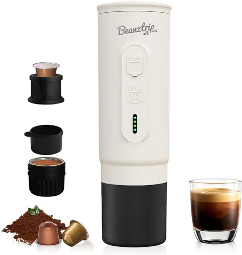 Miniatura 10 de H02PRO - Cafetera de viaje, máquina de café espresso portátil para camping, mini cafetera de 20 bares, compatible con cápsulas NS y café molido