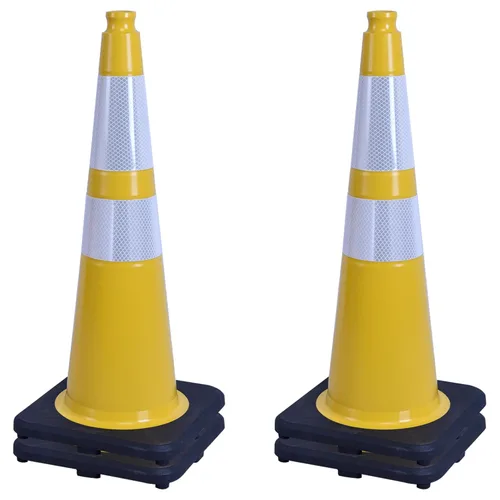 Miniatura 45 de OrangeStar Conos de Tráfico de 36" Paquete de 6 Conos de Seguridad Azules con Collares Reflectantes, Base de Servicio Pesado para Construcción