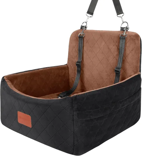 Miniatura 11 de WOOAIDAGG Asiento de coche para perros de menos de 30 libras, relleno cómodo de tela con espuma viscoelástica, cama de viaje para mascotas lavable