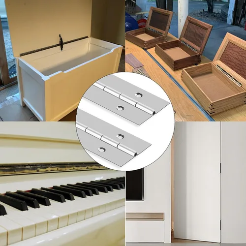 Miniatura 3 de Bisagra de piano de 24 x 3 pulgadas, bisagra de piano de acero inoxidable resistente, bisagra continua para gabinete, puerta, cajas de madera