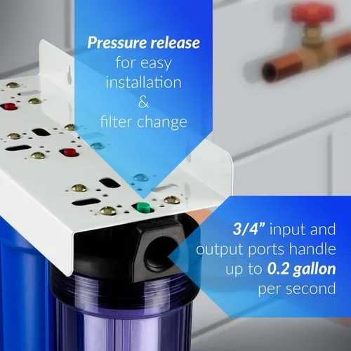 Miniatura 4 de iSpring Sistema de filtro de agua para toda la casa, reduce hasta un 99% el cloro, sedimentos, sabor, olor, sistema de filtración de agua de 3
