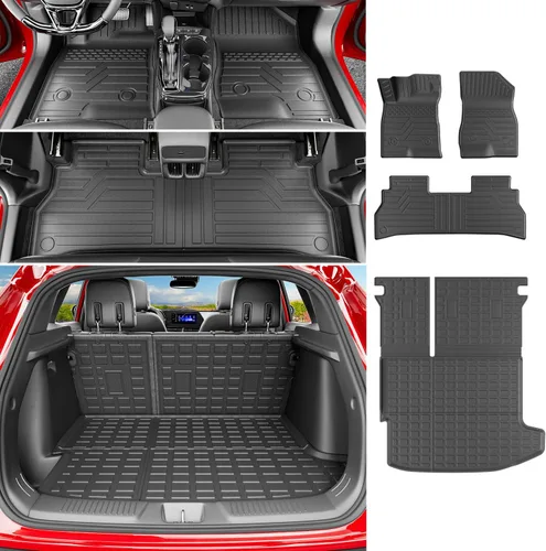 Miniatura 53 de powoq Tapete de suelo compatible con Honda Pilot 2016-2022 con alfombrilla de respaldo, forro de carga de repuesto para accesorios Honda Pilot