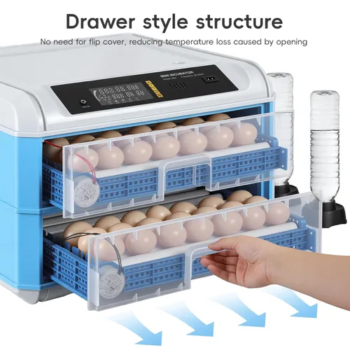 Miniatura 8 de Incubadora automática de 120 huevos, incubadora automática para incubar huevos, con girador automático de huevos, control de temperatura y humedad