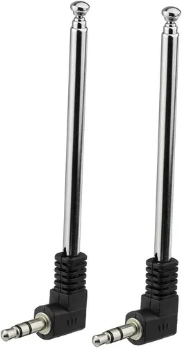 Bingfu Mini antena de radio FM de 0.138 in macho telescópica FM antena portátil 2 unidades compatibles con receptor estéreo interior AV audio video