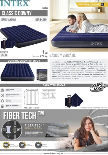 Miniatura 9 de Intex Cama de aire, 64765, colorido, 79.9 x 59.8 x 9.8 in (juego)