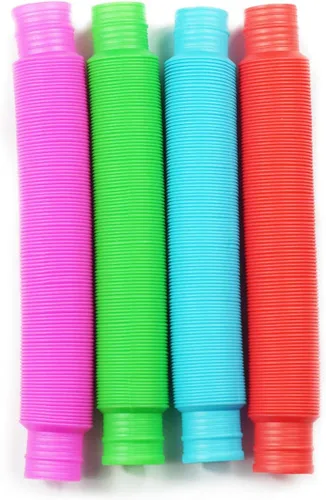 Juguetes sensoriales Pop Tubes, juguetes sensoriales para niños y adultos, tubos multicolor para reventar (4 unidades)