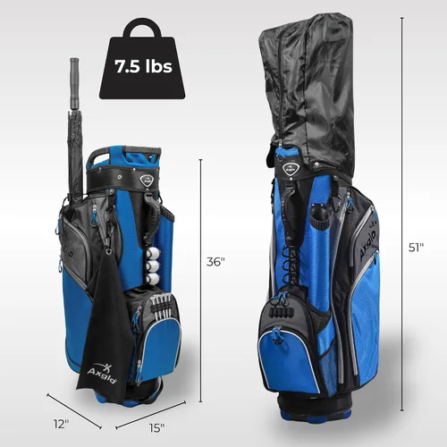 Miniatura 6 de Bolsa para carrito de golf Bolsa de golf A181 ligera 14 divisores de longitud completa Correas de hombro Múltiples bolsillos