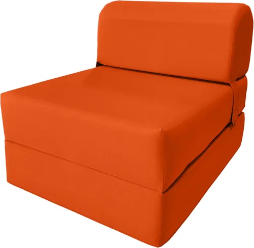 D&D Futon Furniture. Cama plegable de espuma para silla, sofá estudio, colchón de espuma plegable para invitados (6 x 24 x 70 pulgadas, naranja)
