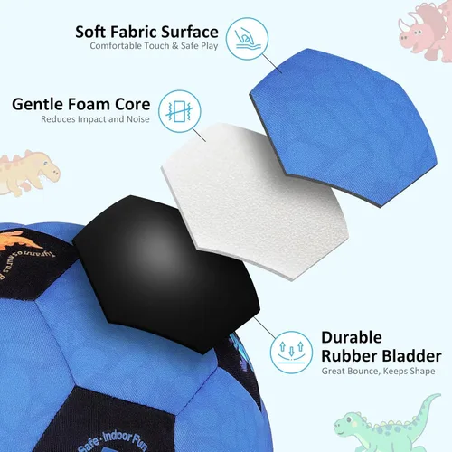 Miniatura 3 de Balón de Fútbol de Interior Tamaño 3 para Niños Pequeños, Pelotas de Fútbol Silenciosas Regalos para Niños y Niñas de 1-5 Años, Pelotas de Espuma