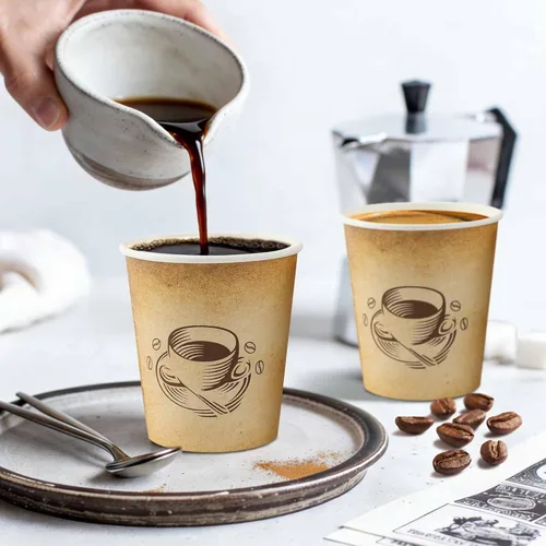 Miniatura 5 de Clawsoff Paquete de 200 tazas de café de 10 onzas, tazas de papel desechables para bebidas calientes/frías, para oficina, hogar, tienda, evento