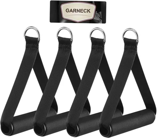Miniatura 2 de Garneck 4 unidades de bandas de resistencia con anillo en D de plástico, correa de ejercicio, banda de mango de espuma, equipo de fitness