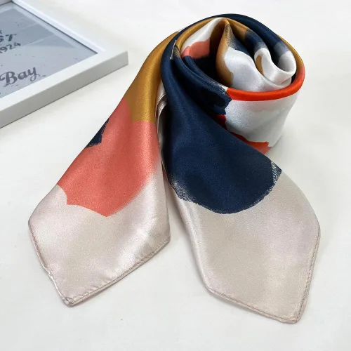 Miniatura 3 de FONYVE Bufanda 100% seda de morera para el cabello, bufanda cuadrada de 27 pulgadas para mujer, bufanda ligera para el cuello con embalaje de regalo