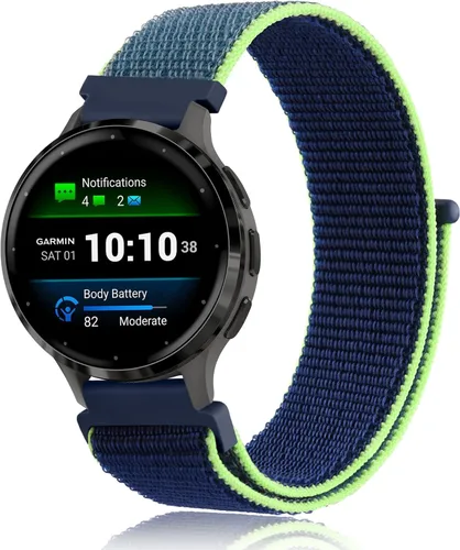 Miniatura 7 de Correa de nailon compatible con Garmin Venu 3S / Venu 4 1.614 in / Venu 2S / Vivoactive 4S / Vivomove 3S Correa de reloj ajustable de nailon suave