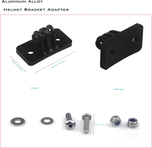 Miniatura 5 de Soportes fijos universales para casco, adaptador de soporte de metal, accesorios de cámara para cámara deportiva GoPro Series/casco de paracaidismo