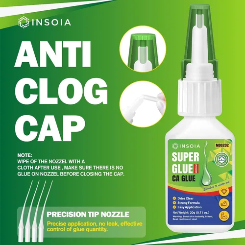 Miniatura 6 de Pegamento CA mediano, 0.71 oz de cianoacrilato de alta calidad, pegamento de fijación rápida, 150 CPS adhesivo de viscosidad para torneado