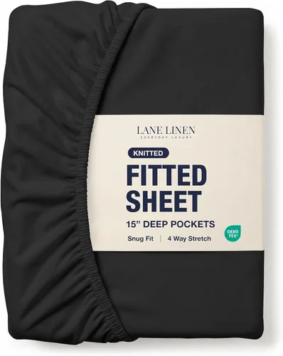 Miniatura 17 de Lane Linen Sábana Ajustable Individual Solamente - Sábana Inferior Individual de Punto Elástico en 4 Direcciones con Bolsillos Profundos - Se Adapta