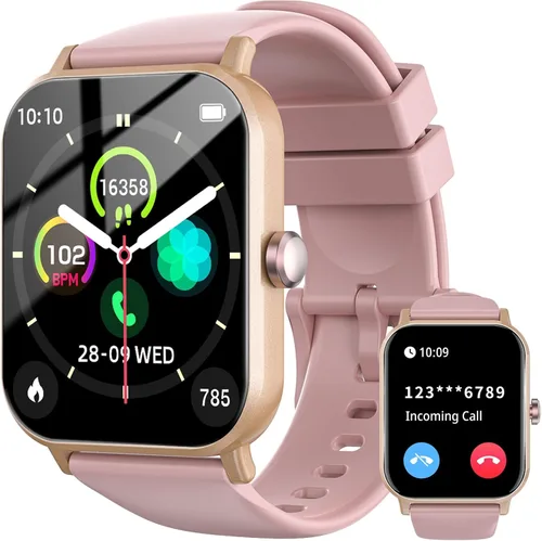 Reloj inteligente para hombres y mujeres con llamadas, rastreador de actividad física de 1.83 pulgadas con monitor de frecuencia cardíaca/sueño,