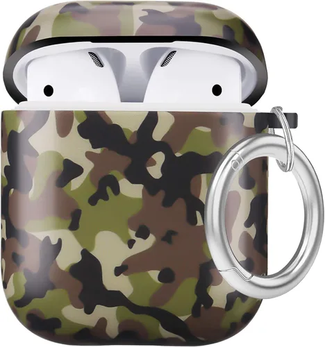 Miniatura 14 de Funda protectora rígida con estampado de animales compatible con AirPods 2/1 generación de piel portátil y a prueba de golpes para mujeres, niñas