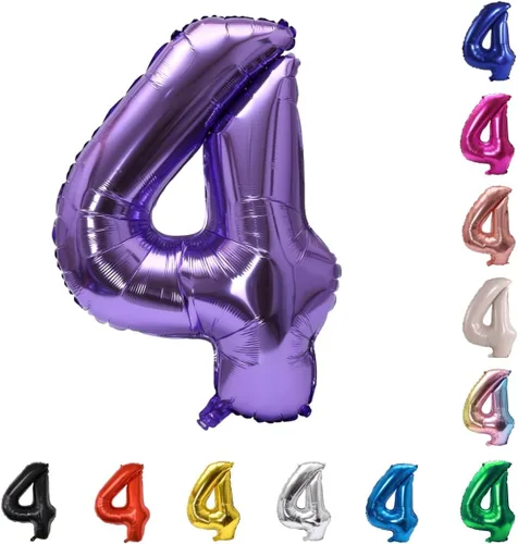 Miniatura 64 de YPSelected Globo grande de 32 pulgadas de helio con números 0-9 de papel de aluminio azul para cumpleaños, bodas y fiestas (Azul, 3)