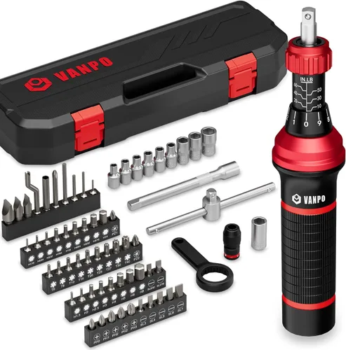 Miniatura 9 de VANPO Destornillador de torsión digital 2.66-53.1 in-lbs/0.3-6 Nm, juego de llave dinamométrica ajustable con indicador de notificación