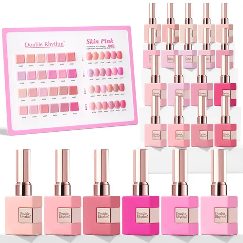 Miniatura 12 de Double Rhythm - Juego de esmalte de uñas en gel de 28 piezas, 0.5 onzas, kit de esmalte de uñas de gel de remoción, mismo color, misma botella, arte