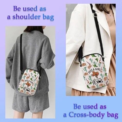 Miniatura 5 de XYANFA Bolsa de maquillaje de lona de regalo occidental para amantes de la ciudad del oeste, bolsa de lona con cremallera (bolsa cruzada texx)