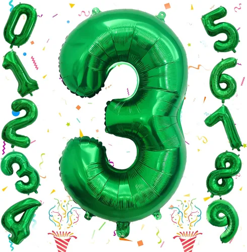 Miniatura 94 de Globos de número azul pastel de 40 pulgadas, globo gigante autoinflable de aluminio número 5 de cumpleaños para niños, globos azul bebé para hombres