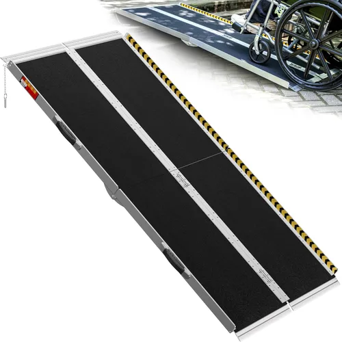 VNN Rampa portátil para silla de ruedas de 6 pies, rampas de aluminio antideslizantes sin costuras para sillas de ruedas para el hogar, rampas para