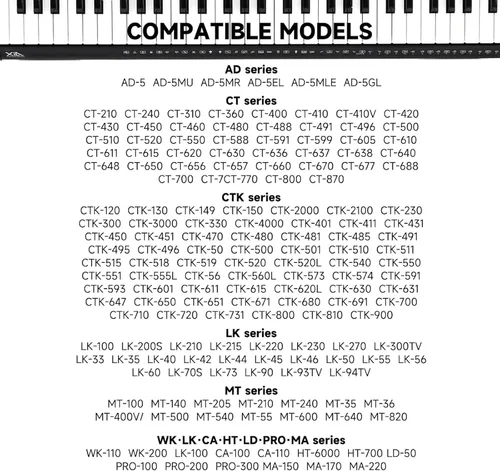 Miniatura 4 de Cargador de teclado Casio de 9V Casio compatible con teclado Casio Piano AD-5 AD-5MU WK-200 WK-210 CT-360 CTK-496 CTK-500 CTK-519 CTK-573 CTK-593