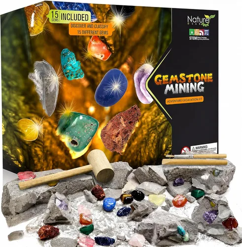 Miniatura 8 de Nature Gear Kit de excavación de dinosaurios para niños, kit de excavación de huevos de dinosaurio, kit educativo de excavación de huevos con 12