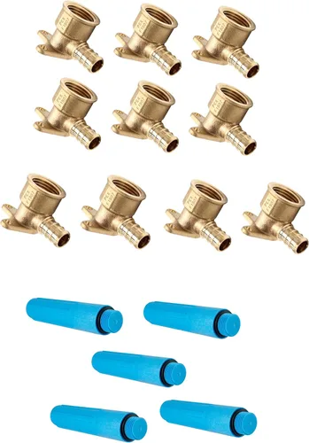 Miniatura 8 de EFIELD Pex - Codo de oreja caída, latón (1/2 pulgada x 1/2 pulgada) hembra NPT, ASTM F1807 (PEX1807159) (paquete de 10)