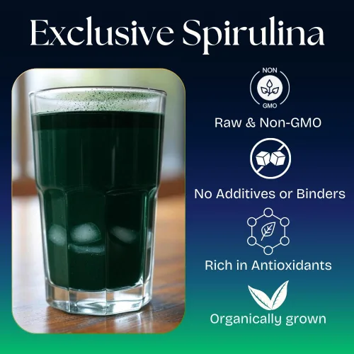 Miniatura 4 de Natural Zing Espirulina 100% pura (cruda, orgánica) 1000 16 onzas en polvo Proteína vegana Ficocianina Beta caroteno