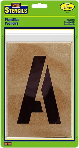 HY-KO Products ST-5 plantillas de números y letras, 5 pulgadas, color marrón