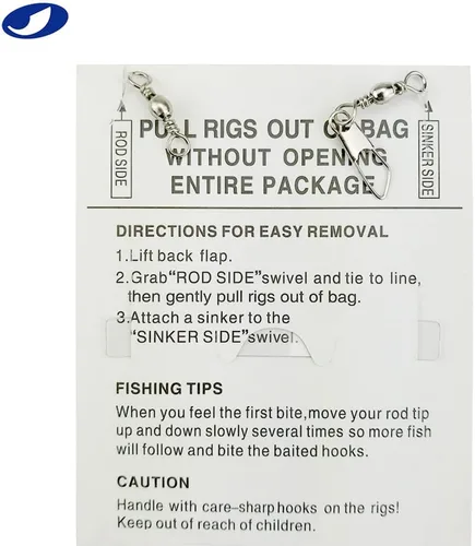 Miniatura 4 de OCEAN CAT 10 paquetes de 6 ganchos/juego de aparejos de pesca Rainbow Lucid Fishskin String Hook Señuelo de pesca de agua salada cebo de agua dulce