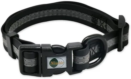 Miniatura 16 de NIMBLE Collar de perro impermeable para mascotas, ajustable, reflectante, duradero, flexible, de nailon con revestimiento de poliéster, collares