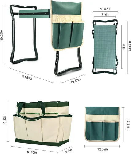 Miniatura 3 de Banco de Jardín KVR para Arrodillarse y Sentarse, Arrodillador y Asiento Plegable de Jardín Resistente, Ideas de Regalos de Jardinería para Mujeres
