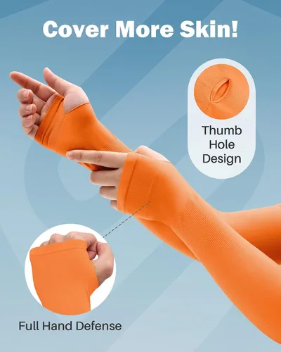 Miniatura 43 de Mangas para brazo, para hombres o mujeres. Para calentar o refrescar. Guantes de Compresión con factor de protección de los rayos ultravioleta UPF