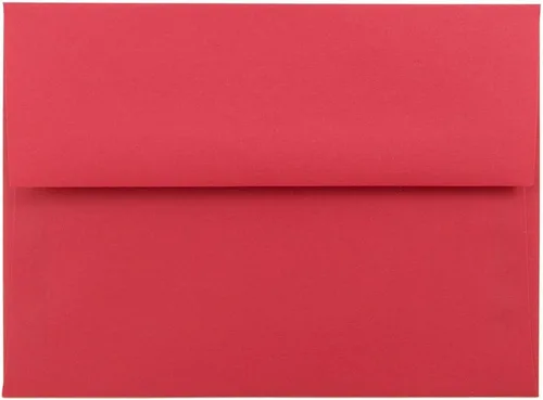 Miniatura 15 de JAM PAPER Sobres de invitación de colores A7 - 5 1/4 x 7 1/4 - Rojo Reciclado - Paquete de 50 (Pack of 50)