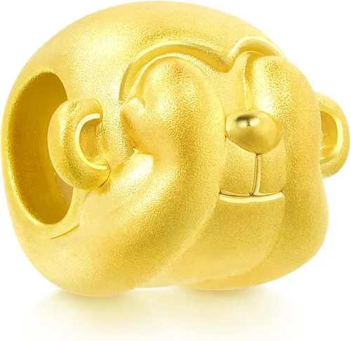 Miniatura 4 de CHOW SANG SANG 999 - Pulsera de oro macizo de 24 quilates con dije de mono sabio See No Evil para mujer 88285C, Metal, no conocido