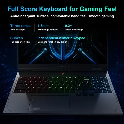 Miniatura 8 de Thunderobot Radiant 16 i9 5060 2.5K Laptop para Juegos, Pantalla de 16" QHD+ hasta 300Hz 2.5K, Core i9-14900HX, GeForce RTX 5060, 32GB DDR5 RAM, SSD