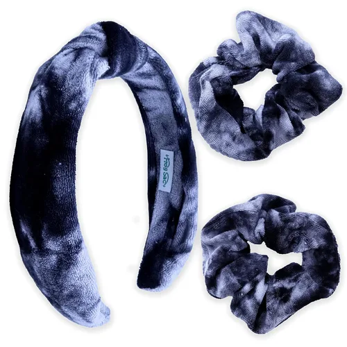 Miniatura 10 de FROG SAC Diadema de spa para lavar la cara, adolescentes y niñas con teñido anudado, diademas y muñequeras, toalla de maquillaje facial suave