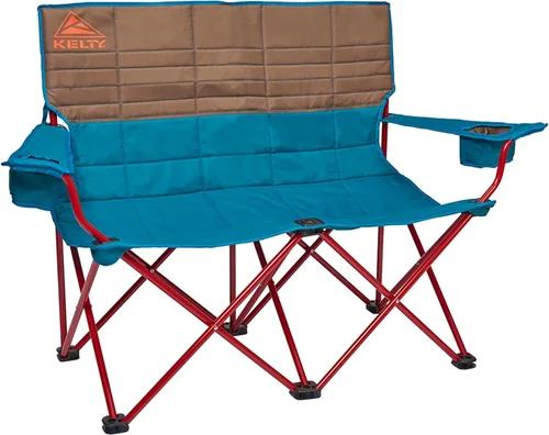 Miniatura 16 de Silla Kelty Low Loveseat sobredimensionada de 2 plazas plegable resistente para campamento, asiento doble para partidos de fútbol, reuniones previas