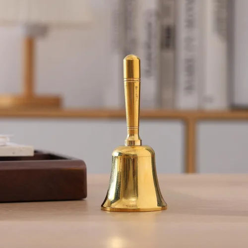 Miniatura 7 de Campana de Mano de Latón Sólido Pequeña y Muy Fuerte para Tocar en Bodas, Campanas de Mano para Personas Mayores al Lado de la Cama, Campana